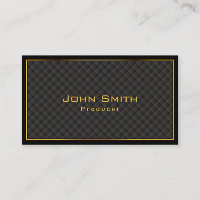 Professional Producer Gold Frame Diamond Grids Business Card (Front)