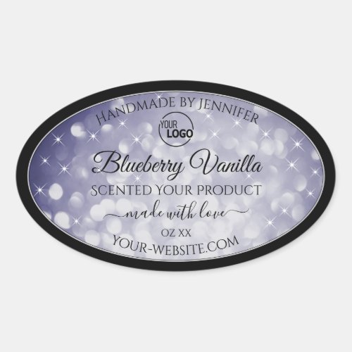 Professional Product Label Ocean Blue Glitter Logo