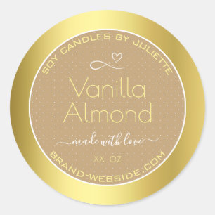 Professional Product Packaging Labels Gold Beige