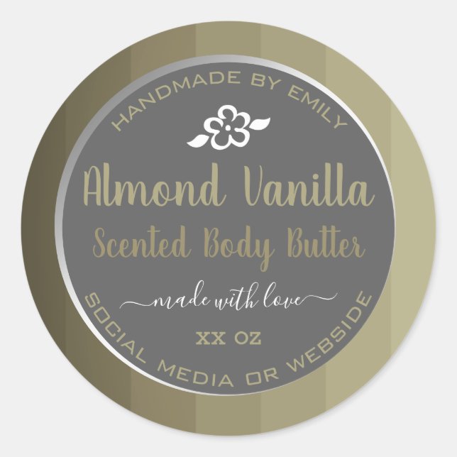 Professional Product Packaging Labels Gray Beige (Front)