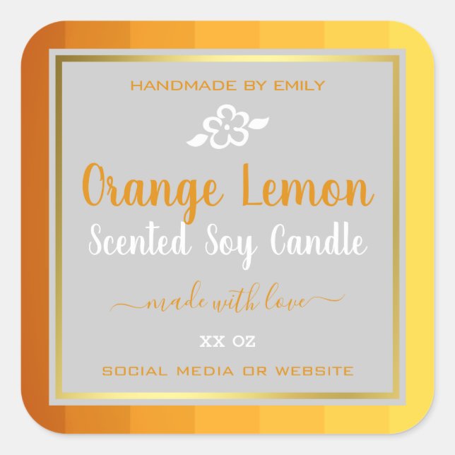 Professional Product Packaging Labels Orange Gray (Front)