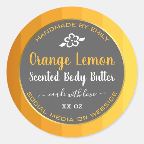 Professional Product Packaging Labels Orange Gray