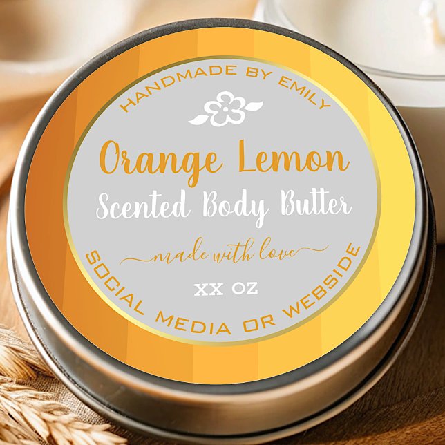 Professional Product Packaging Labels Orange Gray (Creator Uploaded)