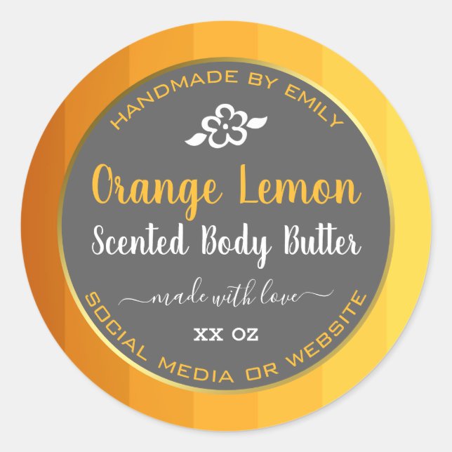 Professional Product Packaging Labels Orange Gray (Front)