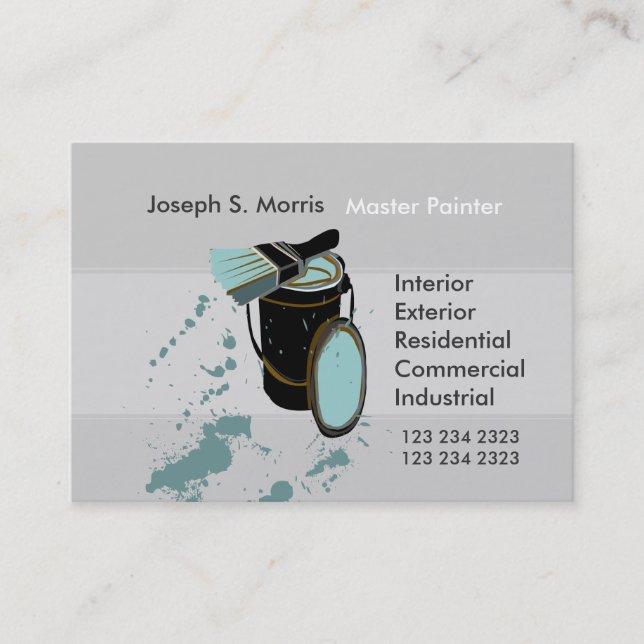Professional Promotional House Painters Brush Business Card (Front)