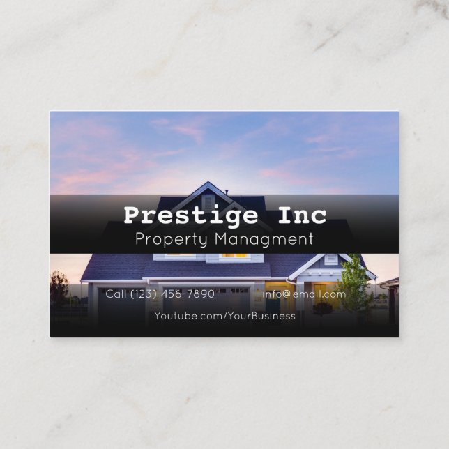 Professional Property Management Manager Business Card (Back)