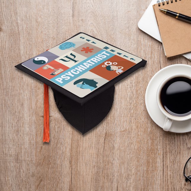 Professional Psychiatrist Iconic Designed Graduation Cap Topper (Creator Uploaded)