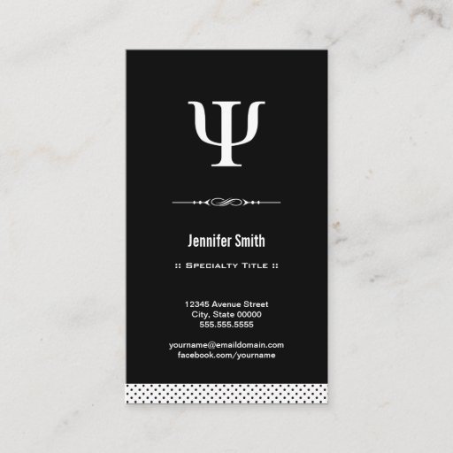 Customizable Professional Psychologist - Psychology Psi Symbol Business Card Template