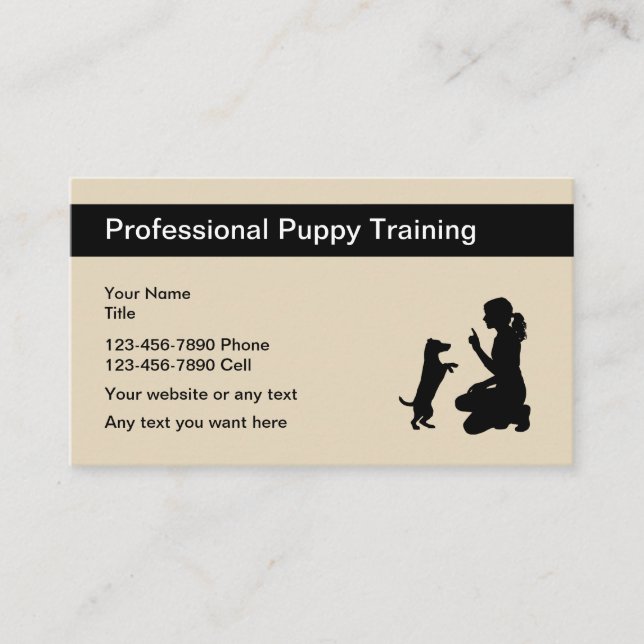 Professional Puppy Training Business Card (Front)