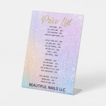 Professional Purple Glitter Nail Salon Price List