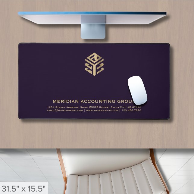 Professional Purple Gold Geometric Logo Desk Mat (Creator Uploaded)