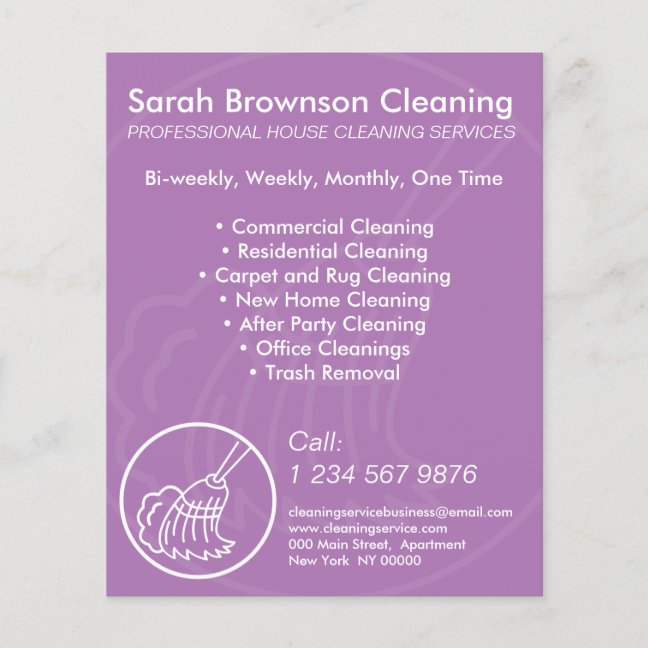 Professional Purple House Cleaning Flyer