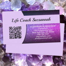 Professional Purple Ombre Glitter QR Code