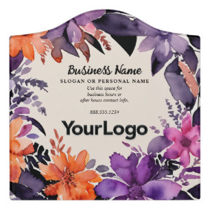 Professional Purple Orange Pink Brand Marketing Door Sign