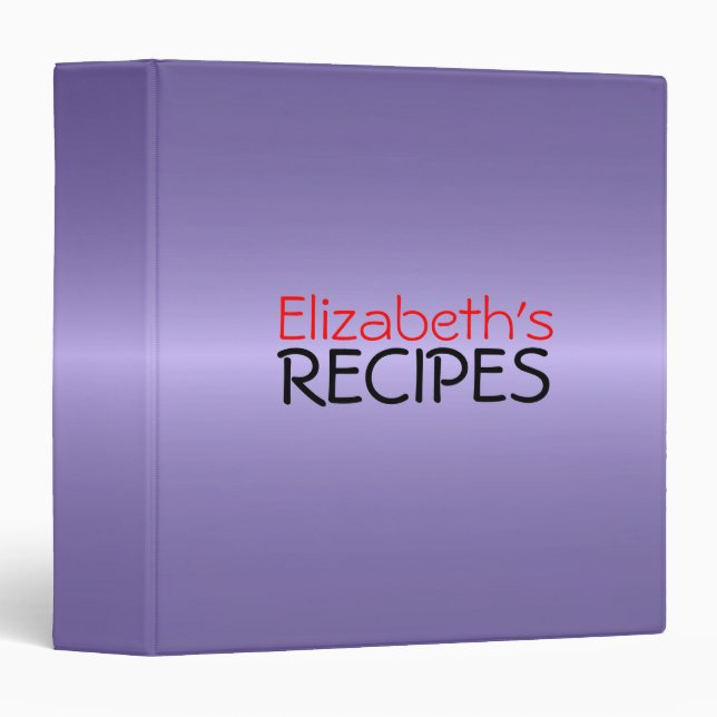 Professional Purple Recipes Binder (Front/Spine)