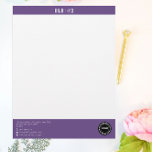 Professional Purple Strip Letterhead<br><div class="desc">Professional Purple Strip Letterhead has a generalist modern design that suits for professionals and businesses on any fields of specialization. Features a logo,  address and contact informations that's an absolute essential for professionals and businesses.</div>