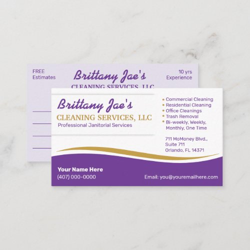 Professional Purple Tan Business Card Template