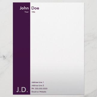 professional purples letterhead