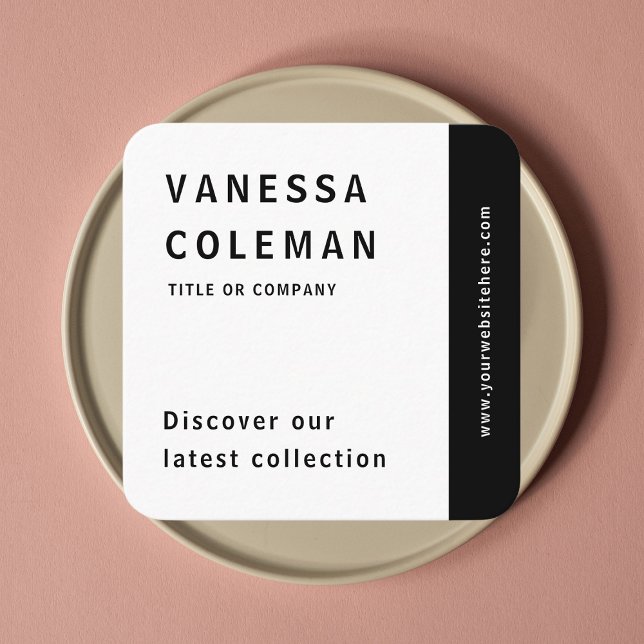 Professional Qr Code Black and White Social Media Square Business Card (Creator Uploaded)