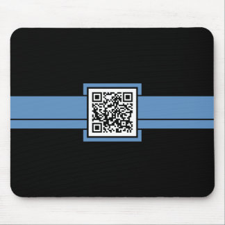professional QR code : blue ribbon Mouse Pad