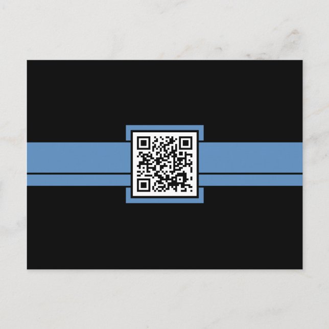 professional QR code : blue ribbon Postcard (Front)