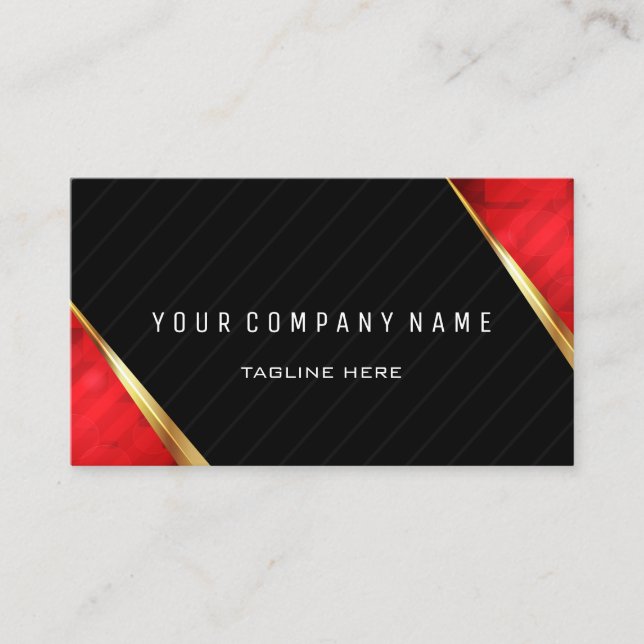 Professional QR Code BOLD Red and Black Business Card (Front)