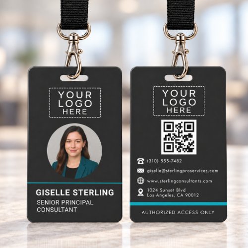 Professional QR Code Company Name Tag ID Badge