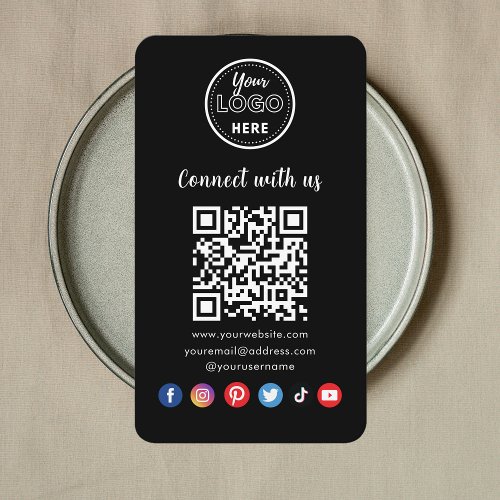 Professional QR Code Connect With Us Social Media Business Card