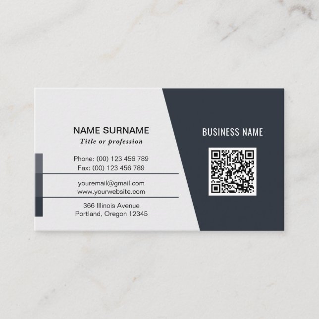 Professional QR code corporate or personal  Business Card (Front)