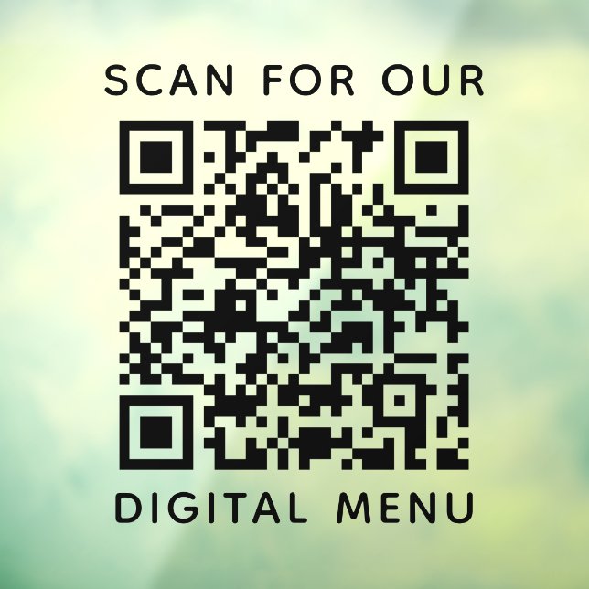 Professional QR Code Digital Menu Window Cling (Sheet 3)