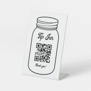 Professional QR Code Digital Tip Jar Pedestal Sign