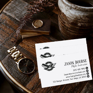 Professional QR Code Employee Pilot Airplane Business Card