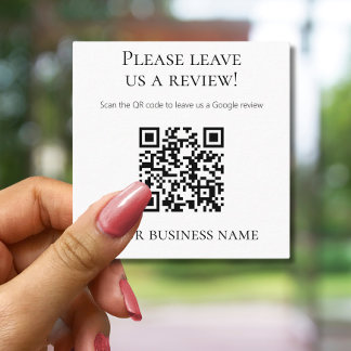 Professional QR Code Google Review Square Business Card