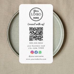 Professional Qr Code Instagram Facebook Logo White Business Card