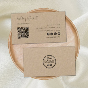 Professional Qr Code Logo Modern Trendy Rustic Business Card