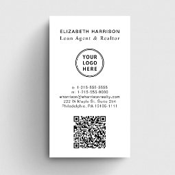 Professional QR Code Logo Photo Business Card | Zazzle