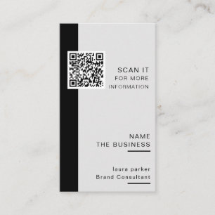 Professional QR Code Minimal Scannable Promotion Business Card