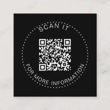 Professional Qr Code Minimal Scannable Promotion  Square Business Card by tsrao100 at Zazzle