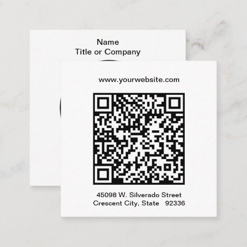 Professional QR Code Minimal Square Business Card