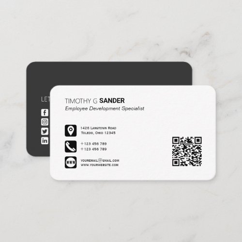 Professional QR code personal social media network Business Card