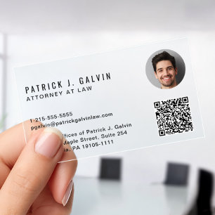Professional QR Code Photo Clear Business Cards