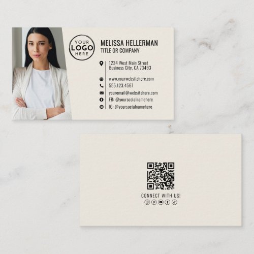 Professional QR Code Photo Your Logo Business Card