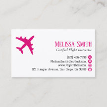Professional QR Code Pink Plane Flight Instructor