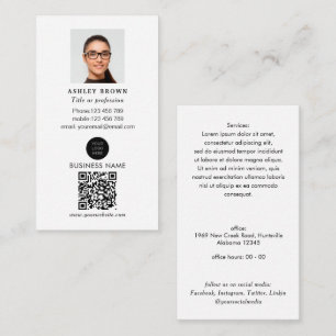 Professional QR code Simple real estate photo Business Card