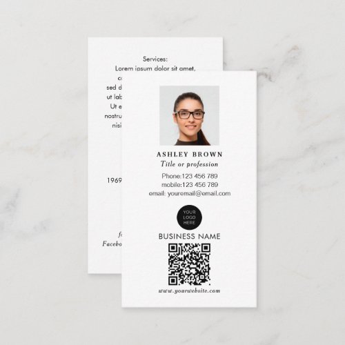 Professional QR code Simple real estate photo Business Card