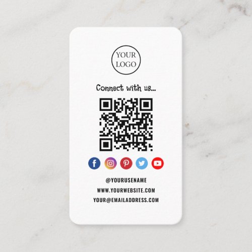 Professional Qr Code Social media Connect with us Business Card
