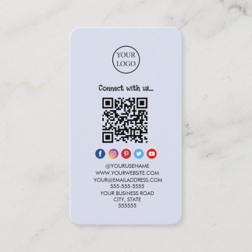Professional Qr Code Social media Connect with us Business Card