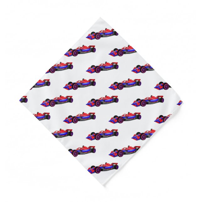 Professional racing car cartoon illustration bandana (Front)