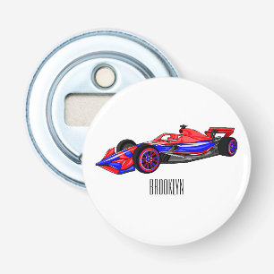 Professional racing car cartoon illustration bottle opener