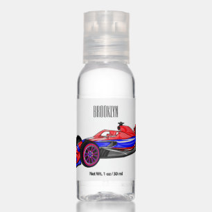 Professional racing car cartoon illustration hand sanitizer